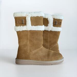 Koolaburra by UGG Barlee Chestnut Suede Shearling Mid Calf Boots Women’s 8 EU39